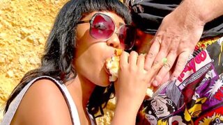 Ebony Babe Noemilk Experiences A Pretty Kinky Beach Fuck